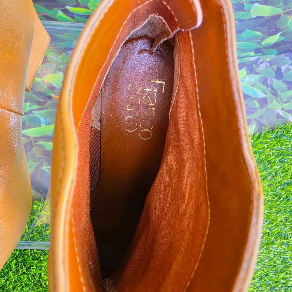 Franco Sarto Venture Booties Womens 6.5 Tan Leather Pointed Toe Western - Picture 5 of 16